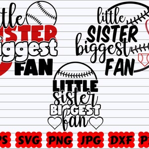 Little Sister Biggest Fan SVG | Little Sister SVG | Biggest Fan SVG | Sister Svg | Fan Svg | Sister Fan Svg | Baseball Quote Svg | Saying