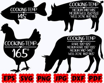 Cooking Temperature SVG | Meat Temperature SVG | Kitchen Guide SVG | Meat Lover Svg | Kitchen Svg | Baking Svg | Cooking Svg