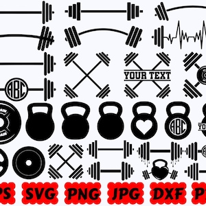 Turnhalle Silhouette | Fitnessstudio SVG | Training SVG | Fitness SVG | Schnittdateien für Cricut & Silhouette | Svg Eps Dxf Png Jpg Pdf | Kommerzielle Nutzung