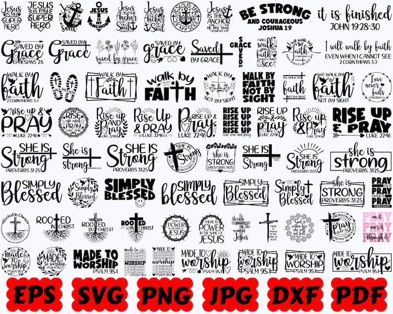 Religious SVG | Christian SVG | Jesus SVG | Bible Svg | God Svg | Faith Svg | Cut Files for Cricut & Silhouette | Svg Eps Dxf Png Jpg Pdf image 6