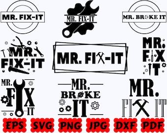 M. Fix It SVG | Papa SVG | Père SVG | Papa vie Svg | Fête des pères Svg | Fichiers de découpe pour Cricut & Silhouette | Svg Eps Dxf Png Jpg Pdf
