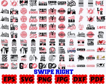 Cheer SVG | Cheerleader SVG | Cheer Mom SVG | Cheerleading Svg | Cheer Life Svg | Sport Svg |  Cut Files for Cricut | Svg Eps Dxf Png Jpg