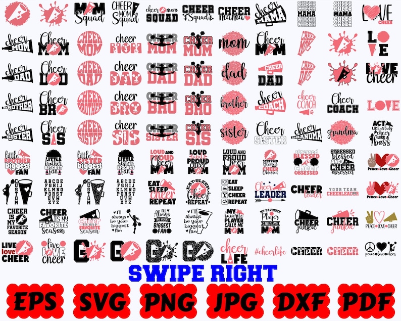 Cheer SVG | Cheerleader SVG | Cheer Mom SVG | Cheerleading Svg | Cheer Life Svg | Sport Svg | Cut Files for Cricut | Svg Eps Dxf Png Jpg image 1