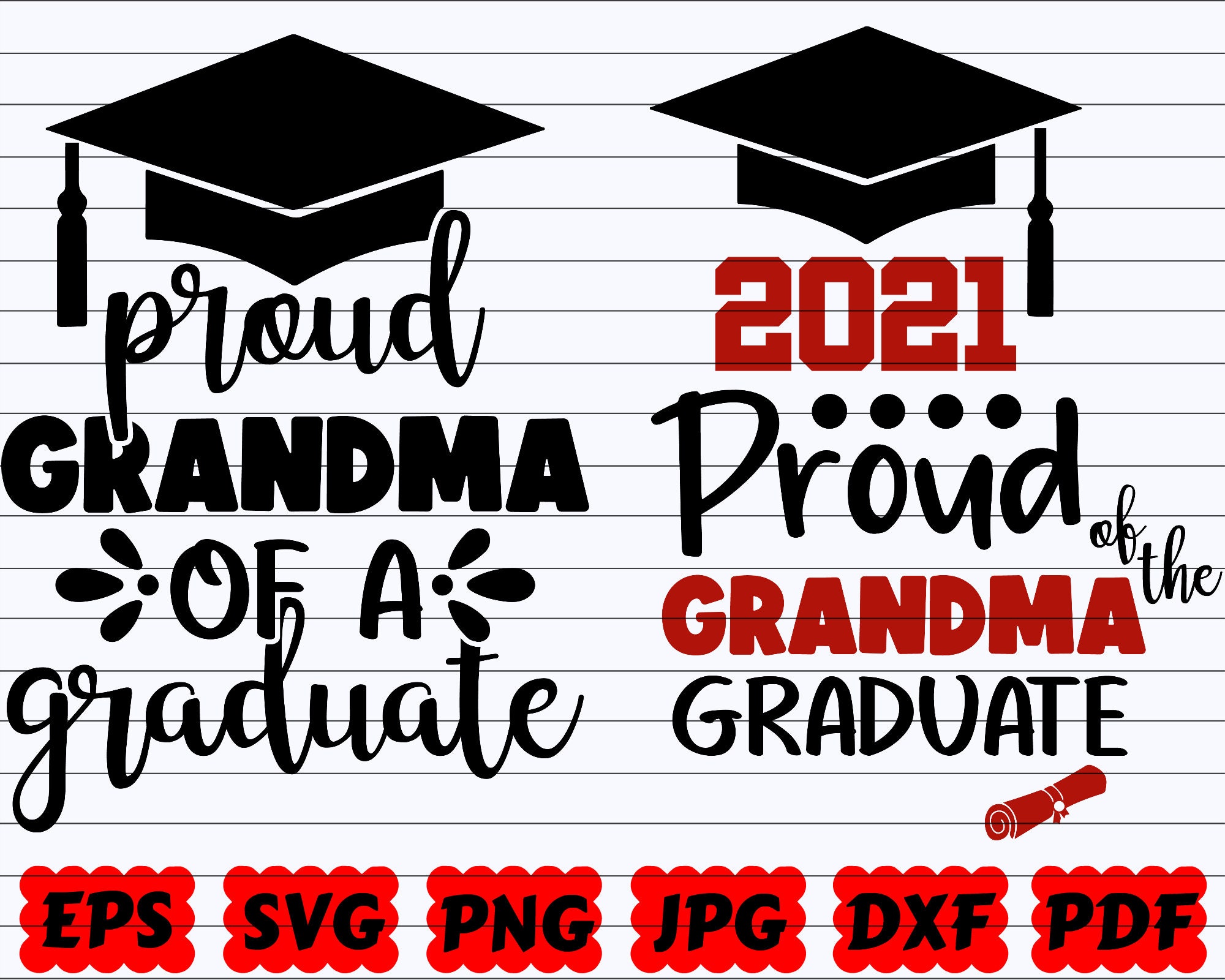 Proud Grandma of a Graduate SVG Proud Grandma SVG Grandma Etsy
