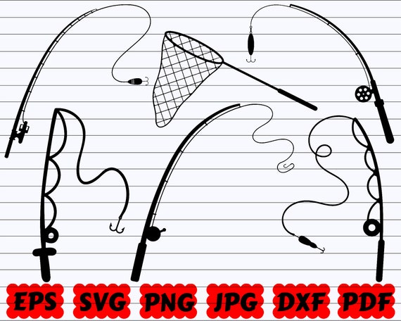 Download Fishing Pole Svg Fishing Rod Svg Reel Svg Hook Svg Etsy