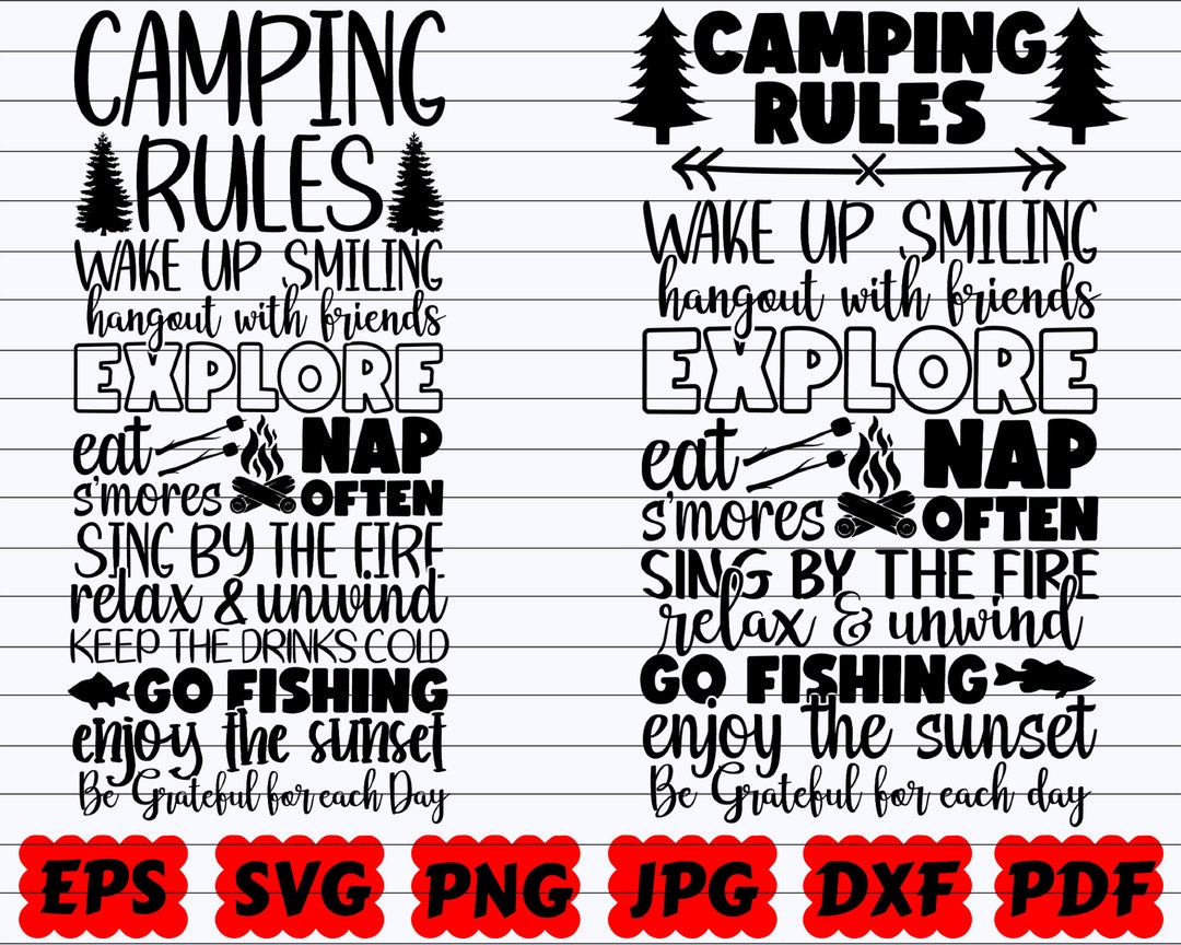 Camping Rules SVG Camp Rules SVG Rules SVG Camping Cut File Camping