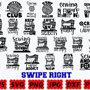 SVG de costura / SVG de tejido / SVG de chica astuta / SVG de manualidades / Archivos de corte para Cricut y Silhouette / Svg Eps Dxf Png Jpg Pdf / Uso comercial