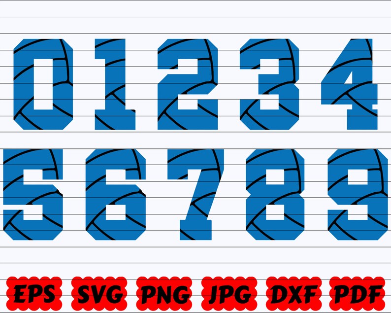 Volleyball Numbers SVG Numbers SVG Sport Numbers SVG Etsy