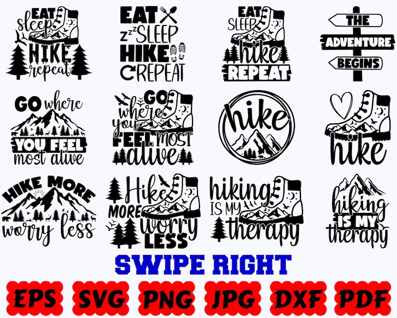 Hiking SVG | Adventure SVG | Nature SVG | Mountains Svg | Travel | Cut Files for Cricut & Silhouette | Svg Eps Dxf Png Jpg | Commercial Use image 2