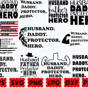 Husband Daddy Protector Hero SVG | Dad SVG | Father SVG | Dad Life Svg | Father's Day Svg | Cut Files for Cricut & Silhouette