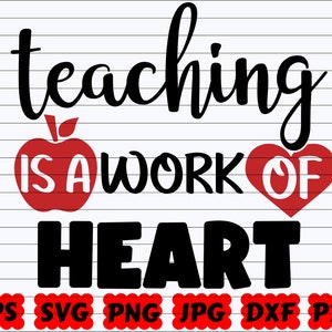 Lehre ist eine Herzensarbeit SVG | Arbeit des Herzens SVG | Liebe Lehren SVG | Lehrschnittdateien | Arbeit geschnitten | Lehren SVG | Lehrer-Zitat-Svg