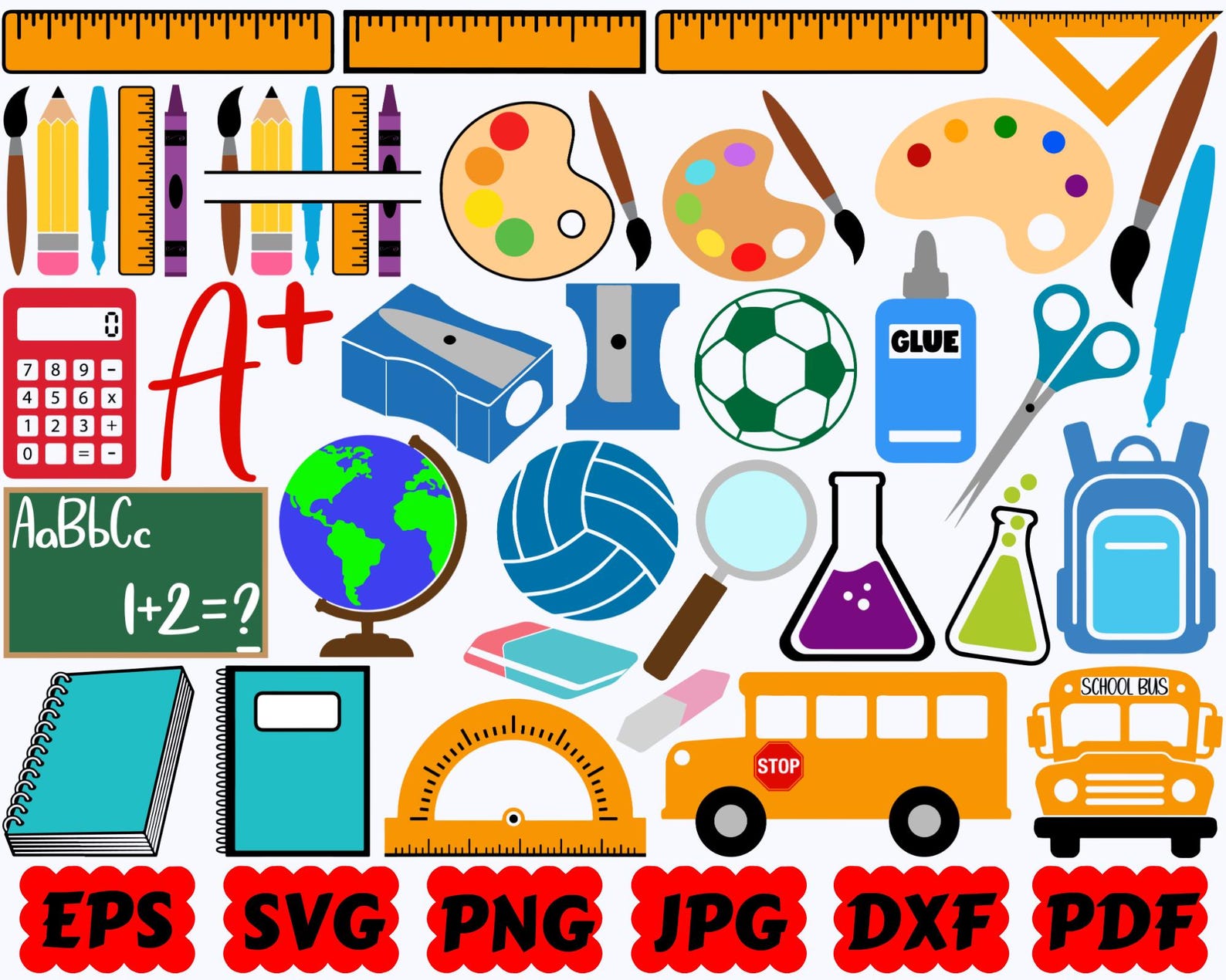 School Supplies SVG | School SVG | Back to School SVG | Cut Files for ...