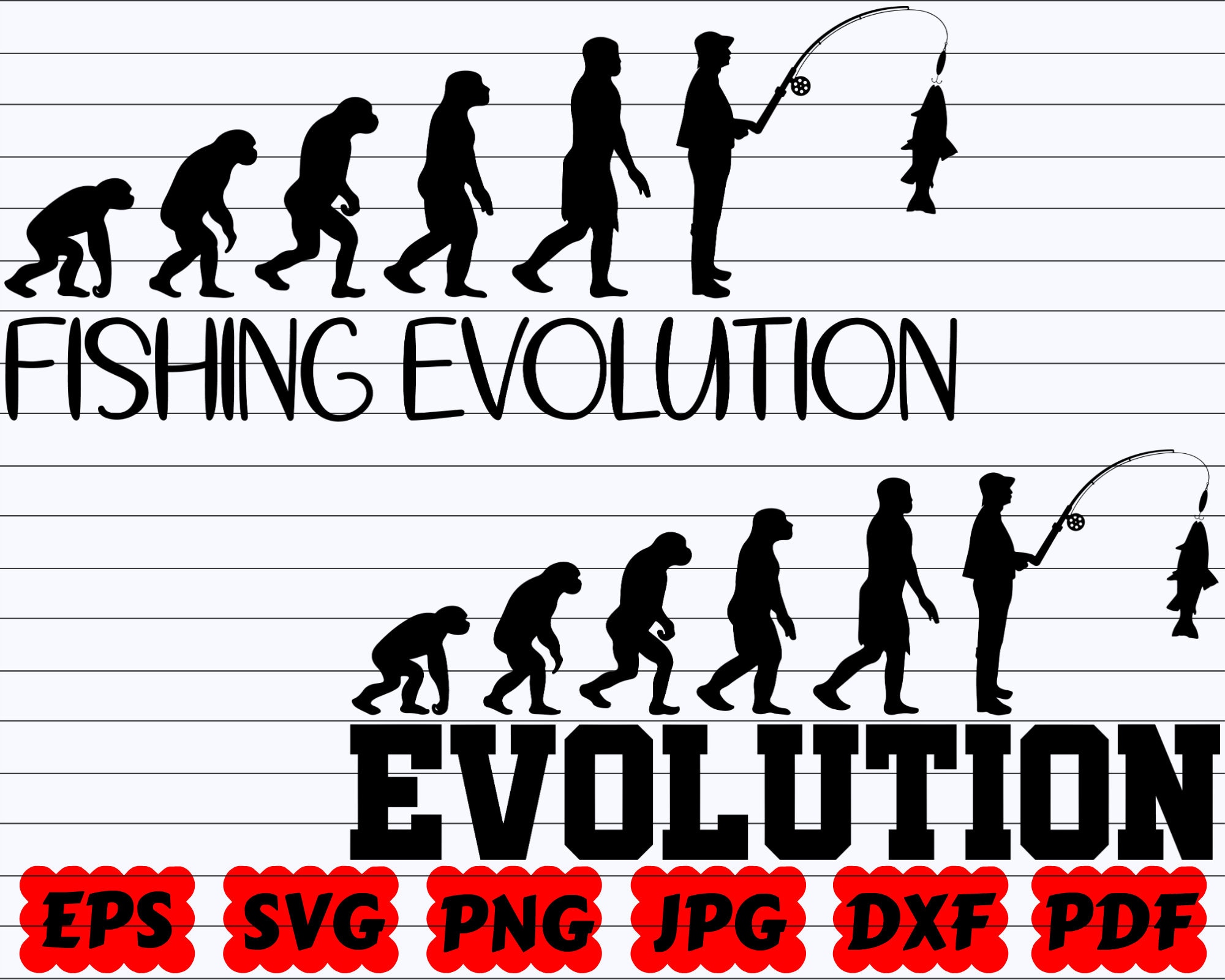 Fishing Evolution SVG Evolution SVG Fisherman SVG Fishing Life Svg
