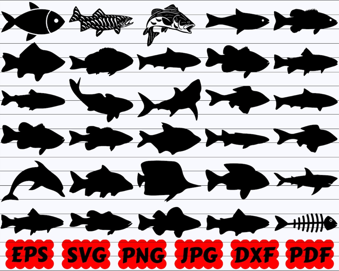 Vis SVG Fish SVG Bundel Vis Silhouet Fish Cut Files Vis Clipart Vis ...