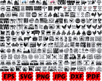Życie na farmie SVG | Rolnictwo SVG | Farma SVG | Zwierzęta gospodarskie SVG | Rolnik SVG | Dom wiejski SVG | Zwierzęta SVG | Znak farmy SVG | Pliki do cięcia dla Cricut