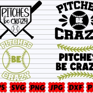 Pitches Be Crazy SVG | Pitches SVG | Be Crazy SVG | Softball Pitches Svg | Crazy Svg| Softball Cut File| Softball Quote Svg| Softball Saying