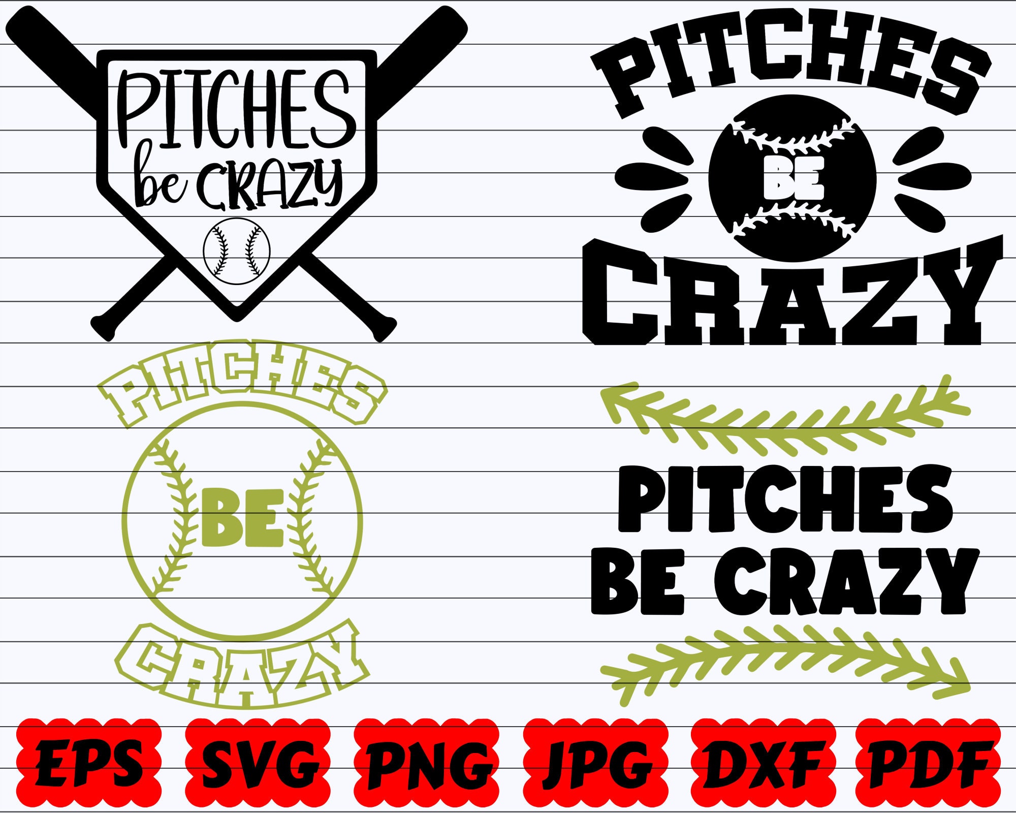 Pitches Be Crazy SVG Pitches SVG Be Crazy SVG Softball | Etsy