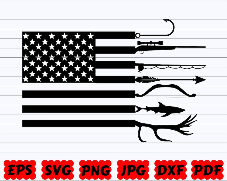 Download Hunting Flag SVG Hunting and Fishing American Flag SVG | Etsy