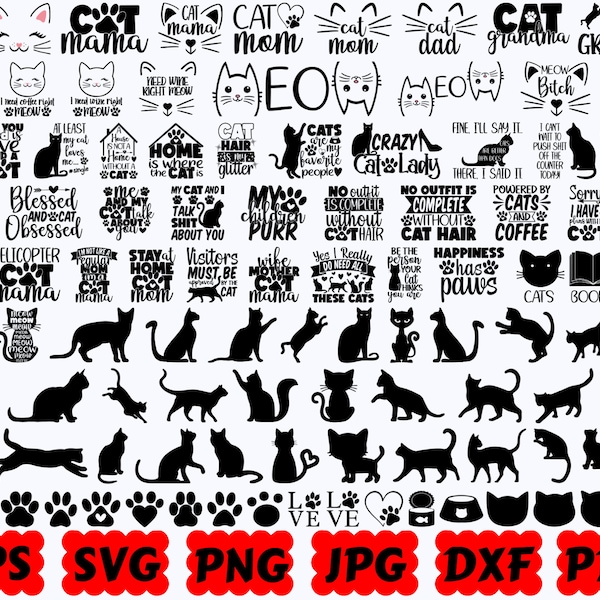 Cat SVG | Cat Mom SVG | Pet SVG | Animal Svg | Cat Cut Files | Cat Silhouette | Cat Clipart | Cat Quote Svg | Cat Saying Svg | Cat Lover Svg