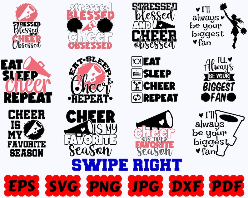 Cheer SVG | Cheerleader SVG | Cheer Mom SVG | Cheerleading Svg | Cheer Life Svg | Sport Svg | Cut Files for Cricut | Svg Eps Dxf Png Jpg image 8