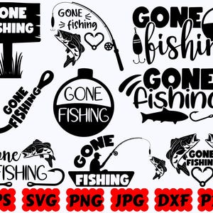 Gone Fishing SVG | Fishing SVG | Fisherman SVG | Fish Svg | Cut Files for Cricut & Silhouette | Svg Eps Dxf Png Jpg Pdf | Commercial Use