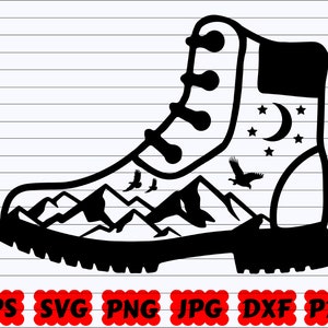 Hiking Boot SVG | Hiking SVG | Boot SVG | Mountain Boot Svg | Love Hiking Svg | Camping Boot Svg | Boot Cut File | Shoes Svg| Shoes Cut File