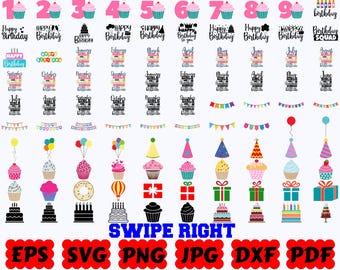 Happy Birthday SVG | Birthday SVG | Cut Files for Cricut & Silhouette | Clipart | Silhouette | Shirt | Svg Eps Dxf Png Jpg | Commercial Use