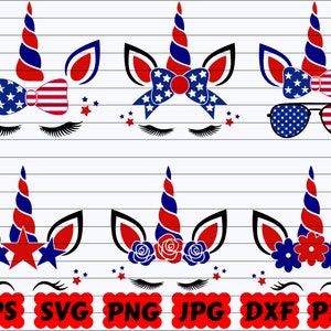 4th of July Unicorn SVG | Unicorn SVG | American Unicorn SVG | Usa Unicorn Svg | Unicorn Head Svg | Cute Unicorn Svg | Patriotic Unicorn Svg