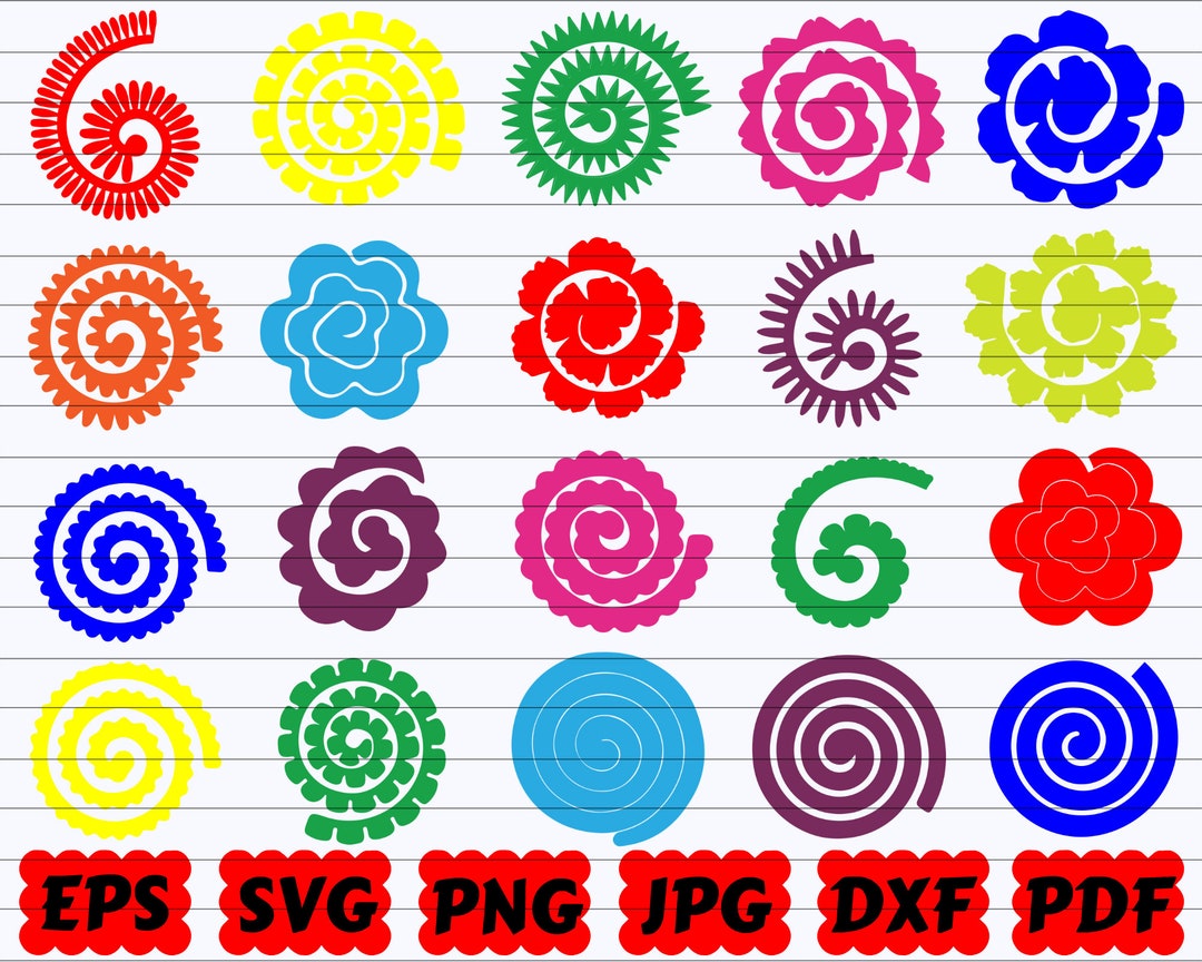 Rolled Flower SVG Rolled Paper Flowers SVG Flowers SVG - Etsy