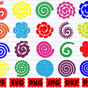 ロールフラワー SVG | ロールペーパーフラワー SVG| 花 SVG| 紙フラワー SVG| ロールフラワーカットファイル| ロールフラワークリップアート| 花クリップアート