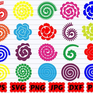 Rolled Flower SVG Rolled Paper Flowers SVG Flowers SVG - Etsy