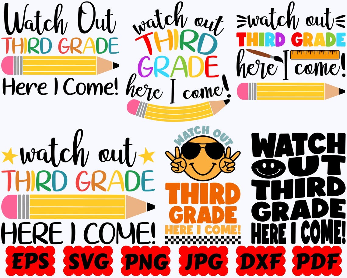 Watch Out Third Grade Here I Come SVG | School SVG | Back to School SVG ...