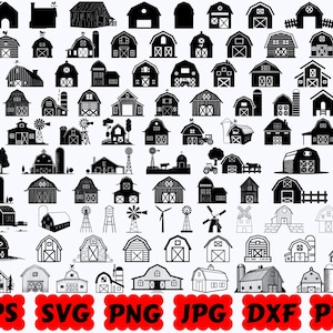 Granero SVG / Granero SVG / Casa de campo SVG / Vida en la granja Svg / Casa de campo Svg / Archivos de corte para Cricut y Silhouette / Svg Eps Dxf Png Jpg Pdf