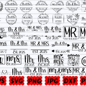 Mr And Mrs SVG | 2025 Mr And Mrs SVG | Wedding SVG | Bride Svg | Groom Svg | Wifey Svg | Hubby Svg | Marriage Svg | Save The Date Svg | Png