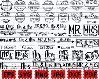 Pan i Pani SVG | 2025 Pan i Pani SVG | Ślub SVG | Panna młoda SVG | Pan młody SVG | Żona SVG | Mąż SVG | Małżeństwo SVG | Zapisz datę SVG | Png