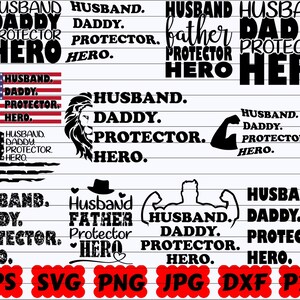 Husband Daddy Protector Hero SVG | Husband SVG | Daddy SVG | Protector Svg | Hero Svg | Dad Svg | Father Svg | Father&#39;s Day Svg |Grandpa Svg