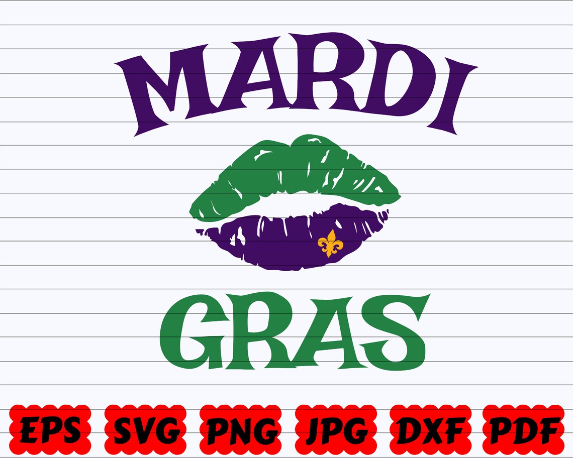 mardi gras lips svg