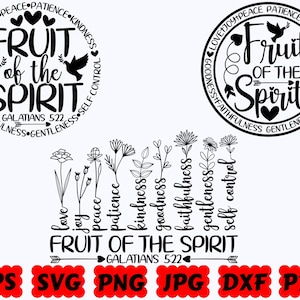 Fruto del Espíritu SVG / SVG religioso / SVG cristiano / Jesús Svg / Archivos de corte para Cricut y Silhouette / Svg Eps Dxf Png Jpg Pdf