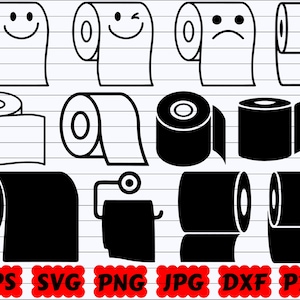 Toilettenpapier SVG | Toilettenpapier Silhouette | Toilettenpapier Schnittdatei | Toilette SVG | Papier SVG | WC-Rolle geschnitten Datei | Toilettenpapier Rolle | Png