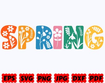 Spring Design SVG | Spring SVG | Hello Spring SVG | Cut Files for Cricut & Silhouette | Svg Eps Dxf Png Jpg Pdf | Commercial Use