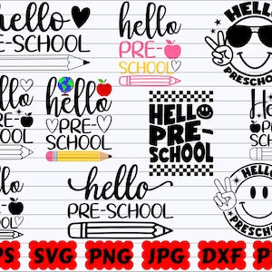 Hello Preschool SVG | Preschool SVG | Back To School SVG | School Svg | School Grade Svg | First Day Of School Svg | Hello Grade Svg | Png