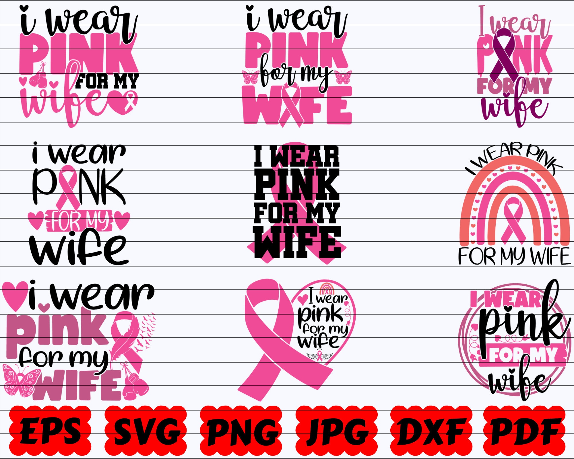 I Wear Pink for My Wife SVG Wife SVG Pink for My Wife SVG - Etsy Hong Kong