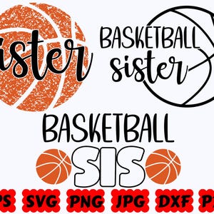 Basketbal zus SVG | Basketbal-SVG | Sport-SVG | Bestanden knippen voor Cricut & Silhouette | Svg Eps Dxf Png Jpg Pdf | Commercieel gebruik afbeelding 1
