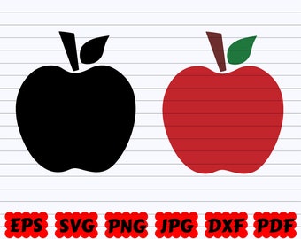 Apple SVG | Apple Silhouette SVG | Apple Cut File | Apple Clipart | Apple Designs SVG | Apple Vector Svg | Teacher Apple Svg | Teacher Svg