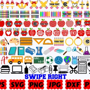 School Supplies SVG | School SVG | Back To School SVG | School Kit Svg | Teacher Svg | School Cut File | School Clipart | School Silhouette