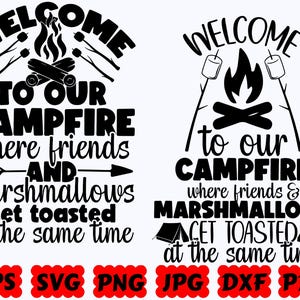 Willkommen zu unserem Lagerfeuer SVG | Camping SVG | Lagerleben SVG | Schnittdateien für Cricut & Silhouette | Svg Eps Dxf Png Jpg Pdf | Kommerzielle Nutzung