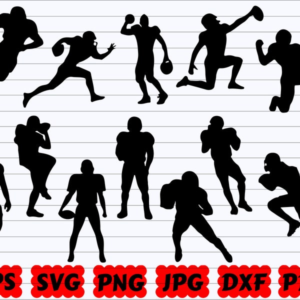 Football American Player SVG | Football Player SVG | Player SVG | Football Player Silhouette | Football Player Cut File | Footballer Clipart