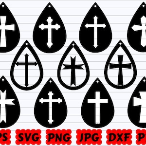 Earrings SVG | Cross Earrings SVG | Teardrops SVG | Cross Svg | Crosses Svg| Earrings Bundle Svg | Teardrops Bundle Svg | Earrings Cut Files