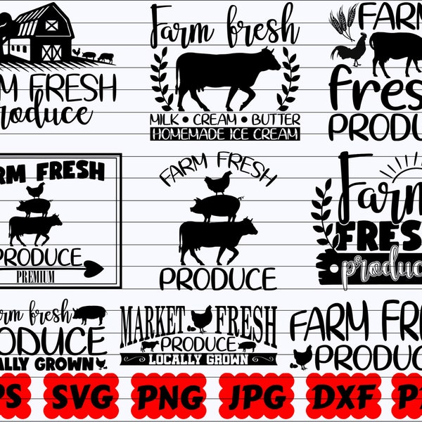 Farm Fresh Produce SVG | Farm Fresh SVG | Fresh Produce SVG | Produce Svg | Farm Life Svg | Farming Svg | Farmhouse Svg | Farm Sign Svg| Png