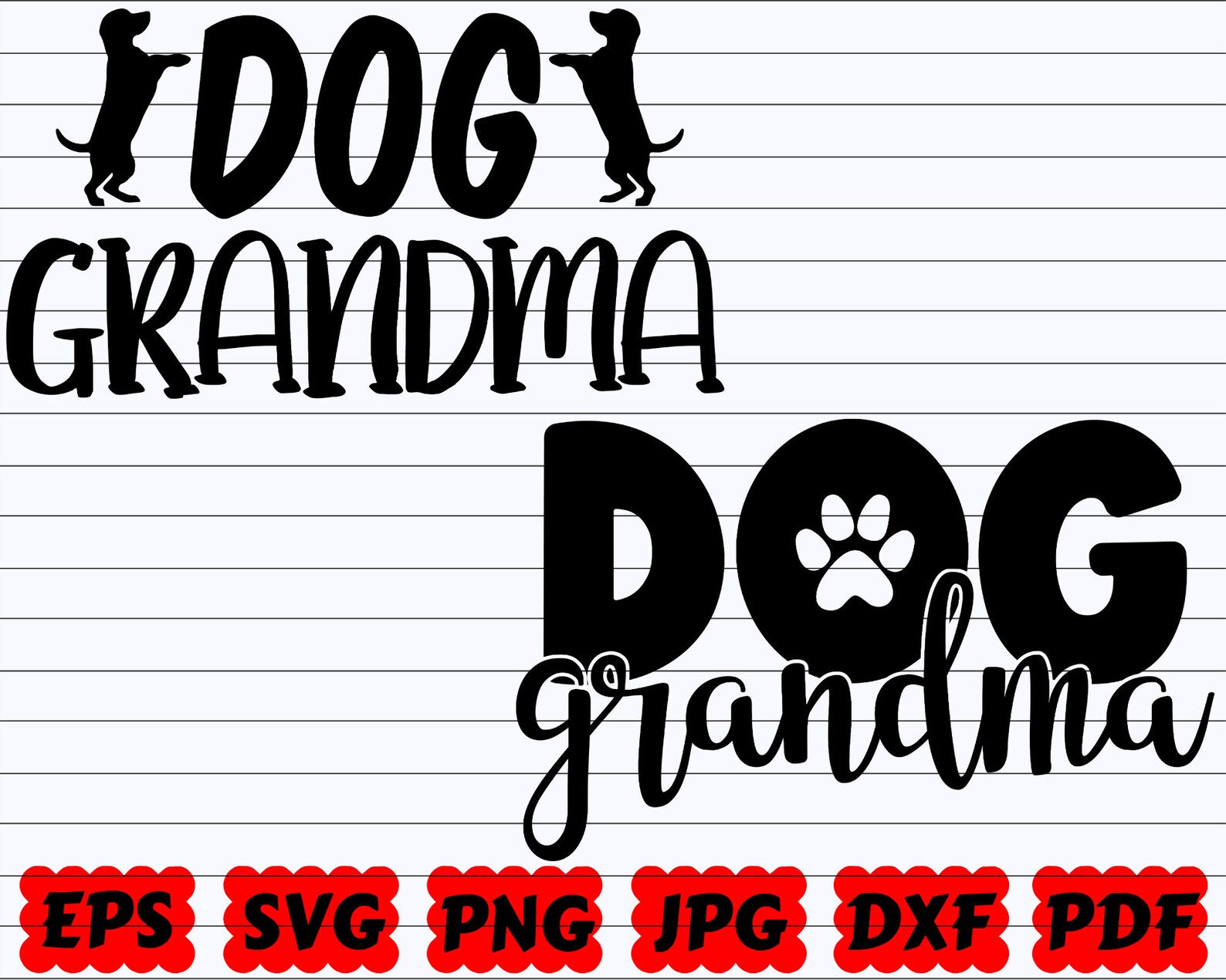 Dog Grandma SVG Dog Grandma Cut File Grandma SVG Dog Etsy
